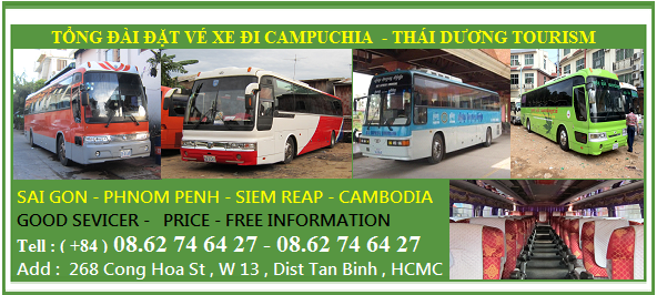 Vé xe đi Campuchia khởi hành hàng ngày